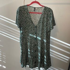 H&M Green floral print dress